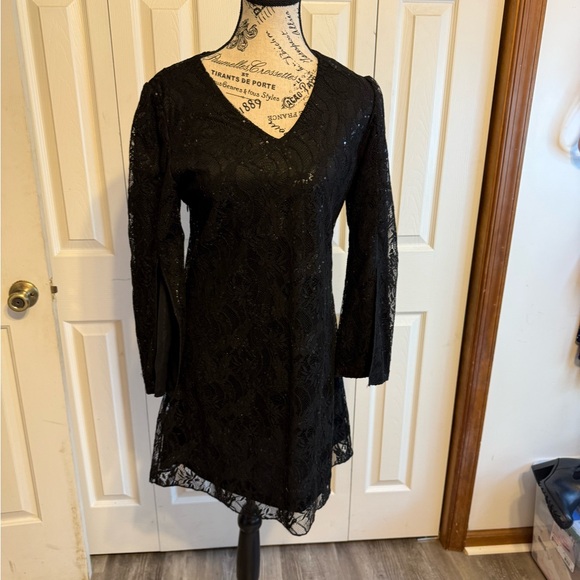cooan collection Dresses & Skirts - Black‎ Sheath Mini Dress with Bishop Sleeves